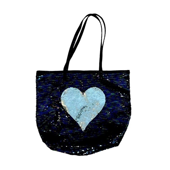Handbags - Multi-Colored Sequin Shoulder Bag w/ Silver Disappearing Heart Bag